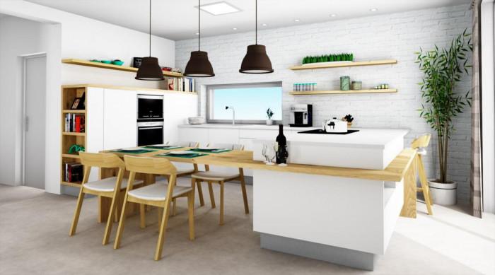 Модерна кухня? Прилича на хол и няма горни шкафове