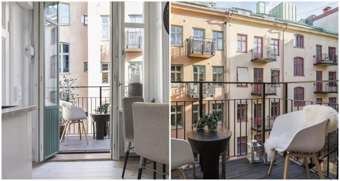 Терасата е превърната в кътче за отмора и релакс