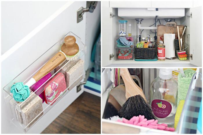 Използвайте органайзер за подреждане на препаратите под мивката