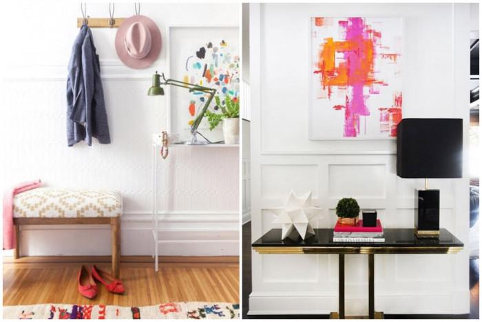 Създайте артистична обстановка в антрето с цветни и интригуващи панели