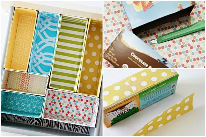 Превърнете празните кутии от зърнени закуски в органайзер за прибори