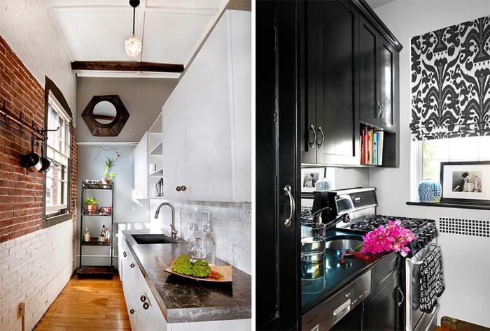 Тясната кухня тип коридор