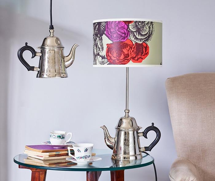 Превърнете старите чайници в красива лампа