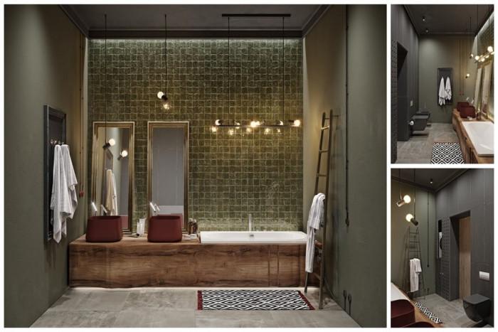 Семпла баня в земни тонове