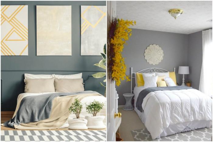 Сиво с жълти багри