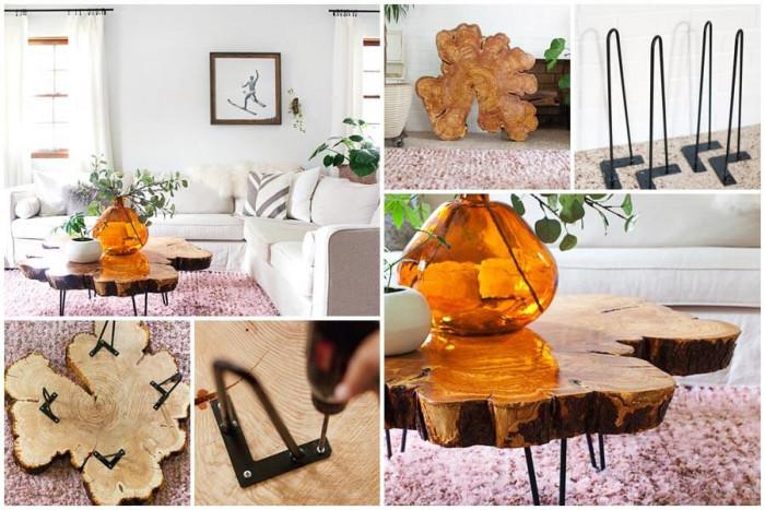 Вдъхнете уют на дневната като заложите на масичка с дървен плот