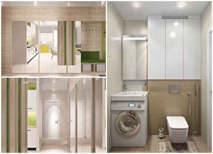 Завършваме с коридора, който води към практично мокро помещение