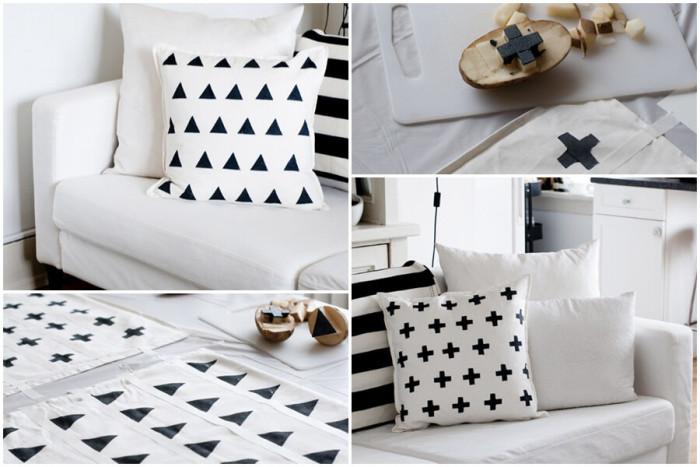 Минималистични възглавнички в черно и бяло