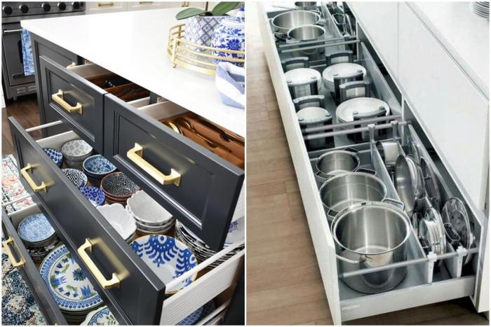 Организирайте правилно кухненските шкафове и чекмеджета