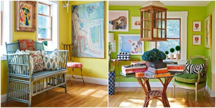 Жълто коридорче ни отвежда към първата стая за четене и почивка