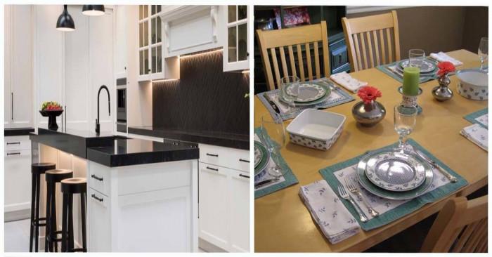 Дръжките на уредите и шкафовете в кухнята и подложките за хранене