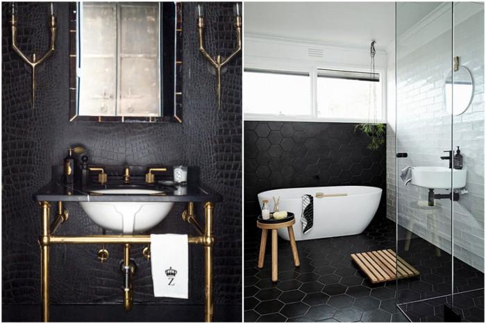 Едноцветна баня в черно