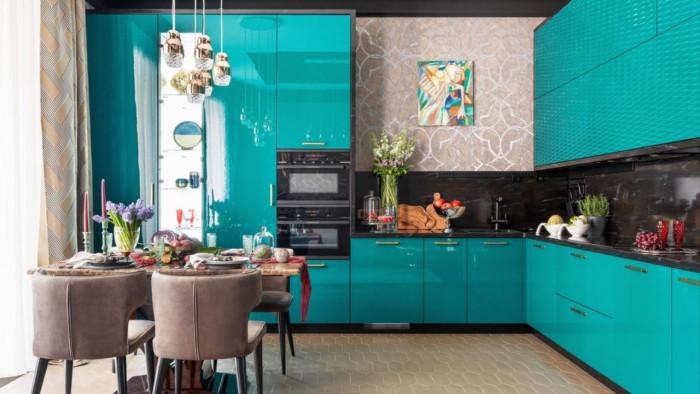 Кухня в тюркоаз - стил, елегантност и светлина