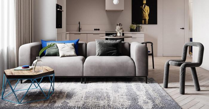 Апартамент със страхотни сини акценти