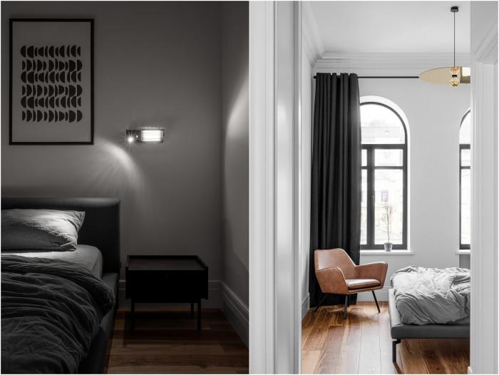 Бяло, златно и черно в спалнята