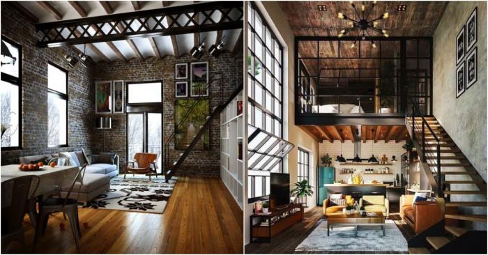 Таванско помещение в лофт стил