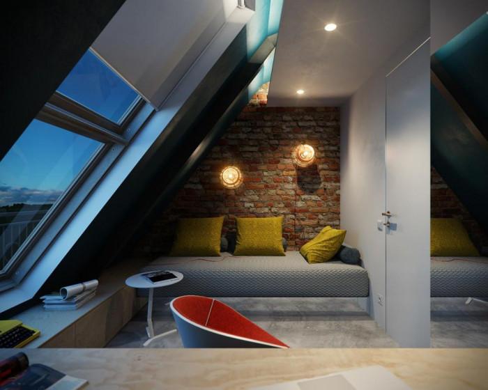 Под и таван в таванско помещение в стил лофт