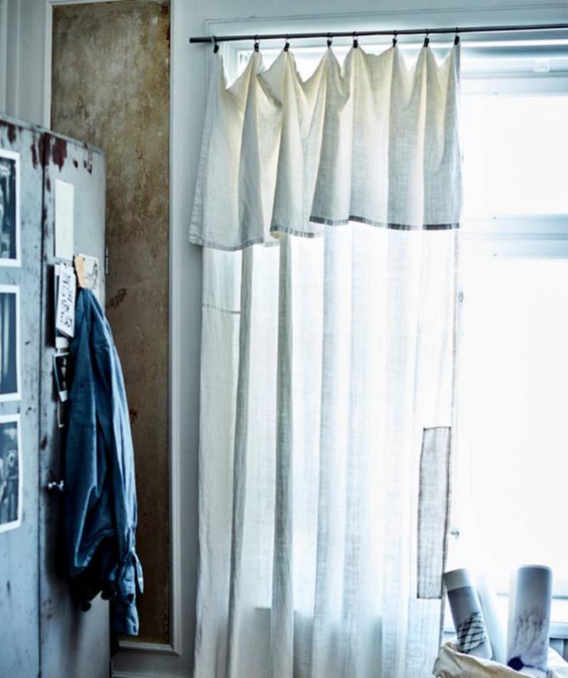 Завеси, направени от спално бельо