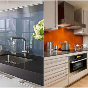 Цветен кухненски гръб от стъкло