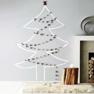 Стенно коледно дръвче с украса
