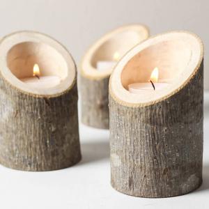 Поставете семпли и красиви свещници от дърво
