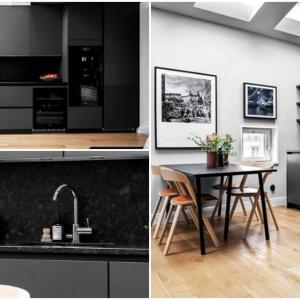 Модерна кухня в матово черно