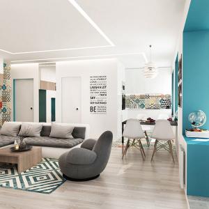 Широка холна част с тюркоазени акценти