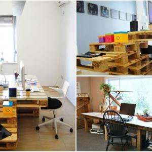 Бюро от палети за офиса