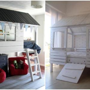 Детска дървена къщичка-легло