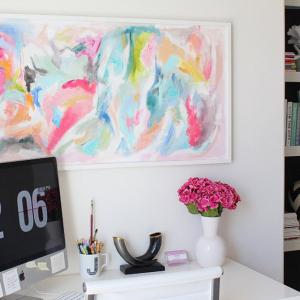 Поставете масивна картина в меки нюанси