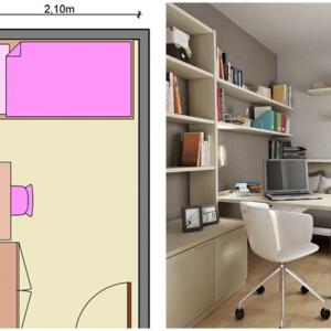 Подредете мебелите само от едната страна на помещението