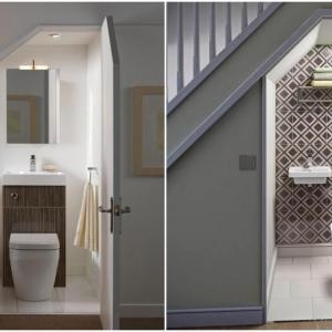 Има място и за баня под стълбите!