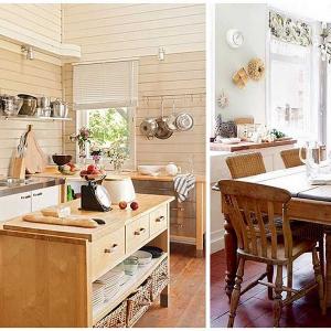 Дървени мебели за повече топлота в кухнята.
