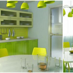 Зеленото придава свежест не само на ястията, но и на цялата кухня.