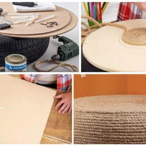 Превърнете старата си гума в ефектен дизайнерски пуф