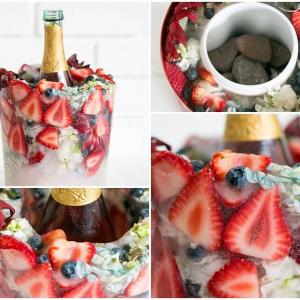 Охладете напитките през пролетта в ледена поставка от цветя