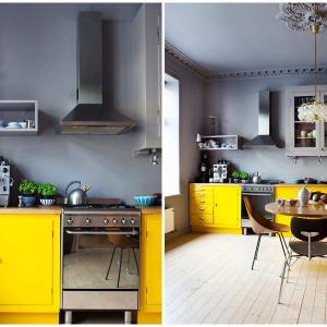 Жълтото превзема само половината кухня