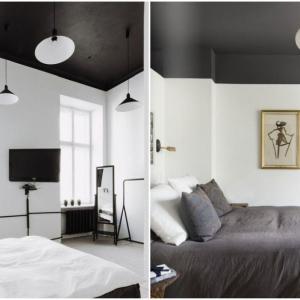 Черен таван в спалнята. Шик е, нали?