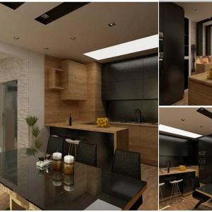 Елегантна трапезария и семпла кухня обединени в едно