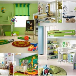 Помислете и за стаята на децата - зеленият цвят е универсален и практичен