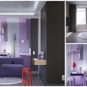 Надникваме в компактния, стилен и изискан апартамент в лилаво