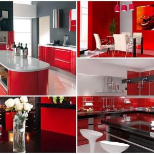 А в кухнята? Нека внесем червените тонове и там!