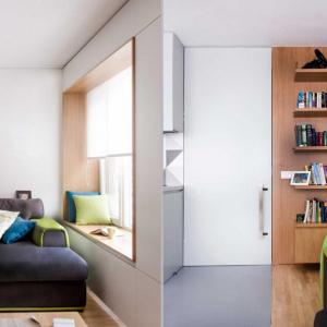 Естествено дърво и зелени акценти