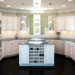 П-образно оформление с остров