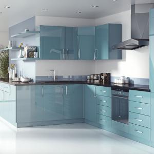 Функционална синя кухня с уникална елегантна визия
