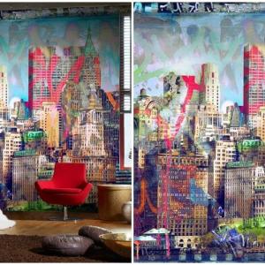 Поставянето на графити не е удачно за компактната дневна