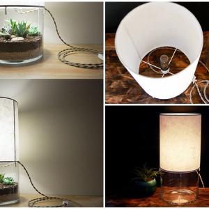 Красива лампа с изкуствени растения