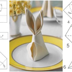 Превърнете салфетката в чаровно великденско зайче