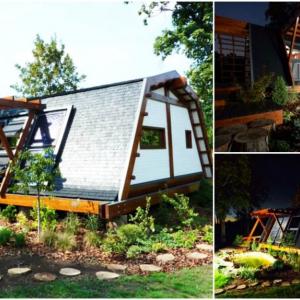 Компактният еко дом посреща с впечатляващ екстериор