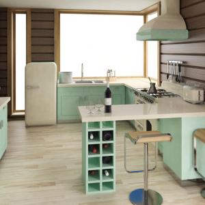 Свежа ментова кухня с модерно излъчване